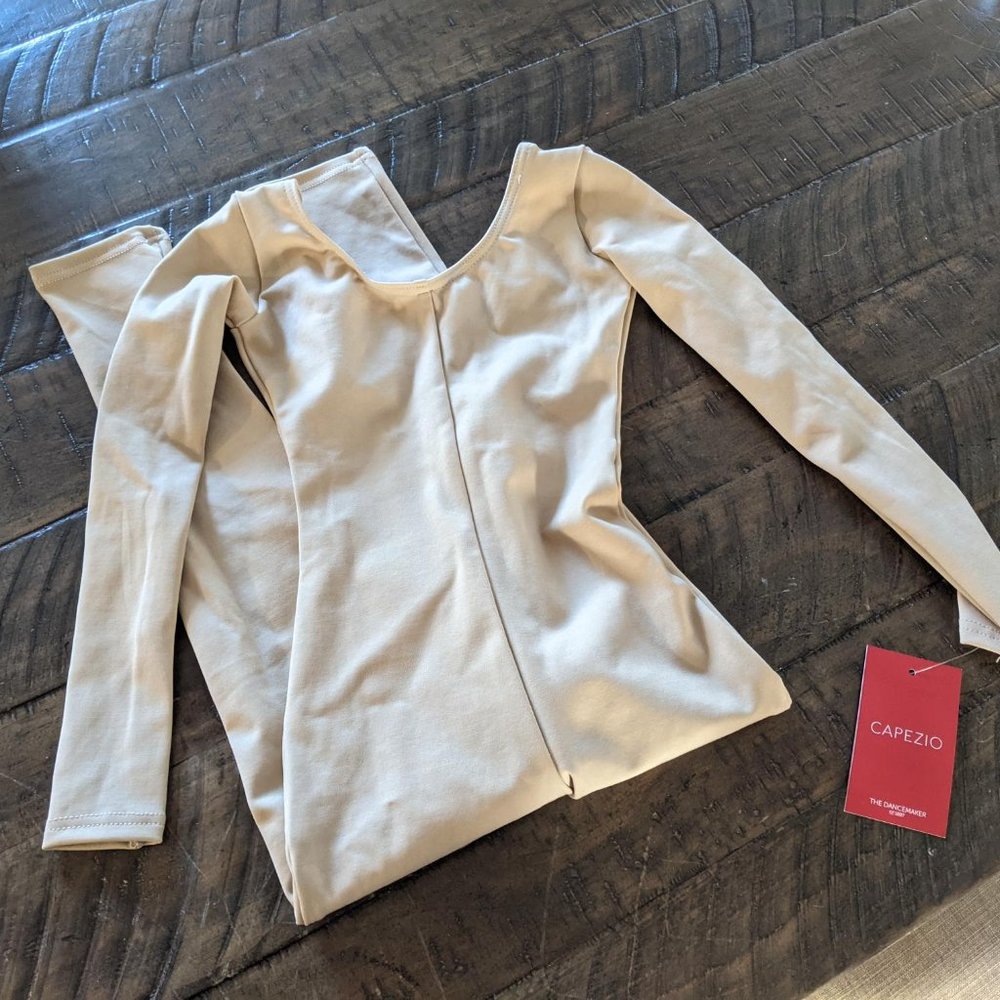 Capezio Long Sleeve Unitard Beige